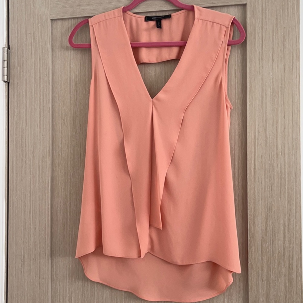 BCBG MAXAZRIA peach color top, open back , size S